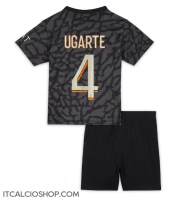 Paris Saint-Germain Manuel Ugarte #4 Terza Maglia Bambino 2023-24 Manica Corta (+ Pantaloni corti)